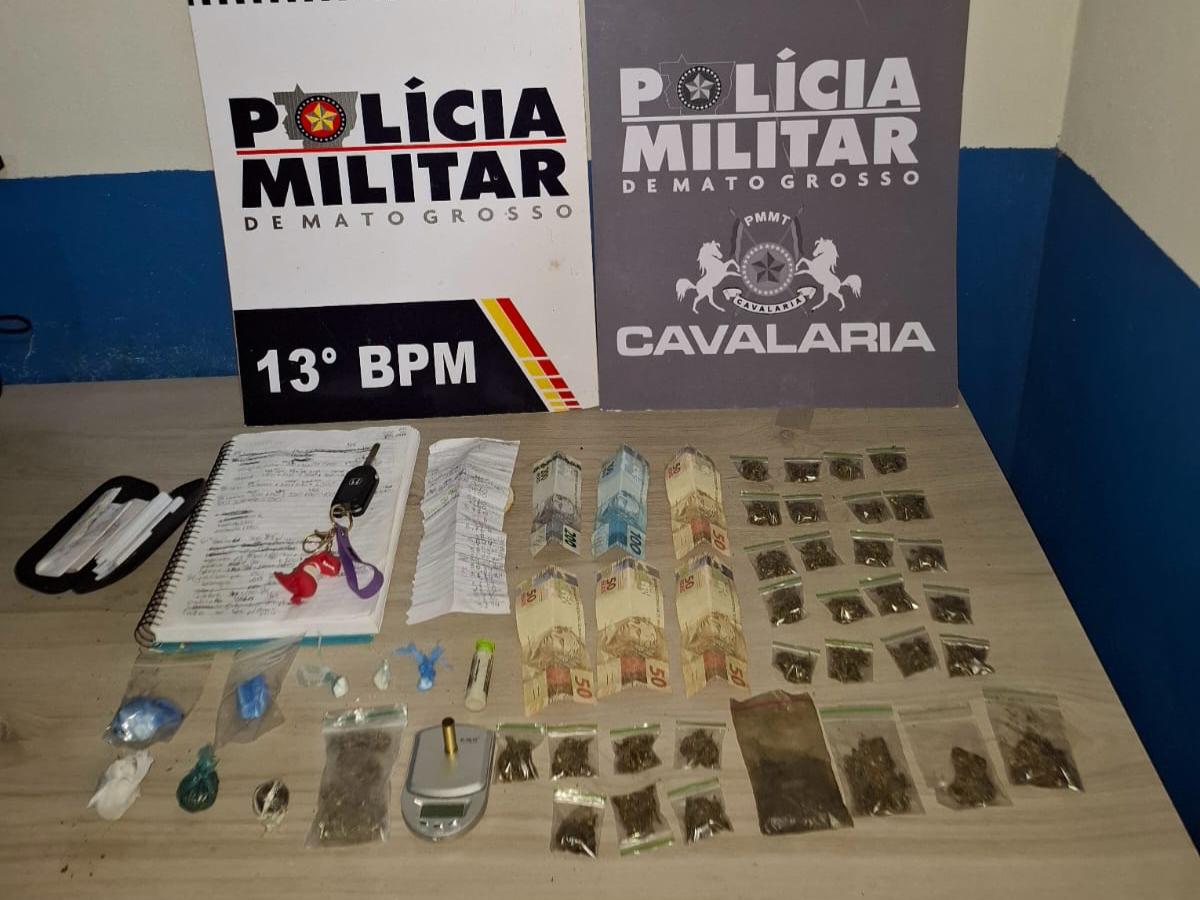 Cavalaria da PM prende homens com drogas e arma de fogo em Lucas do Rio Verde