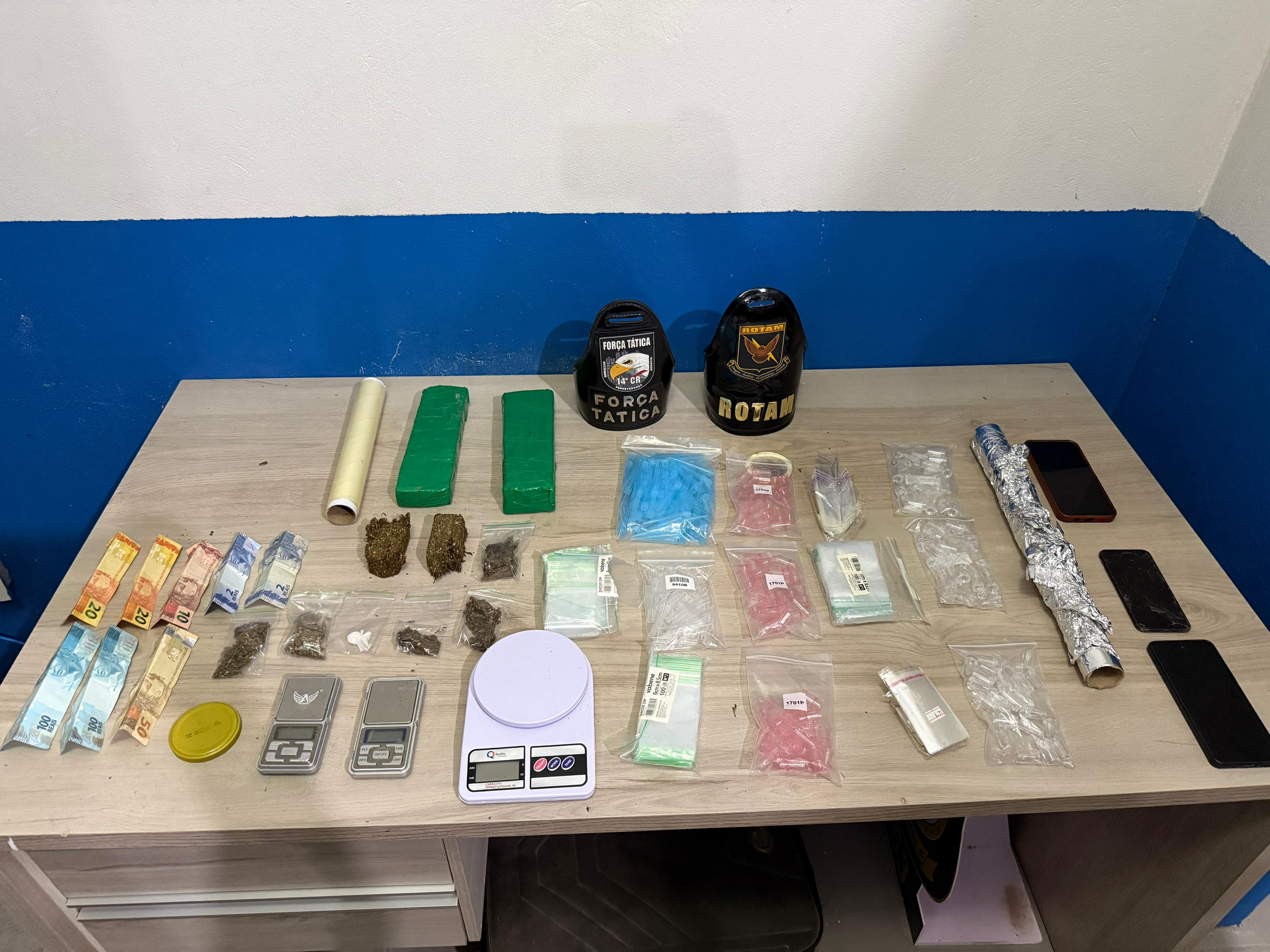 Rotam prende casal de faccionados e fecha ponto de venda de drogas em Lucas do Rio Verde
