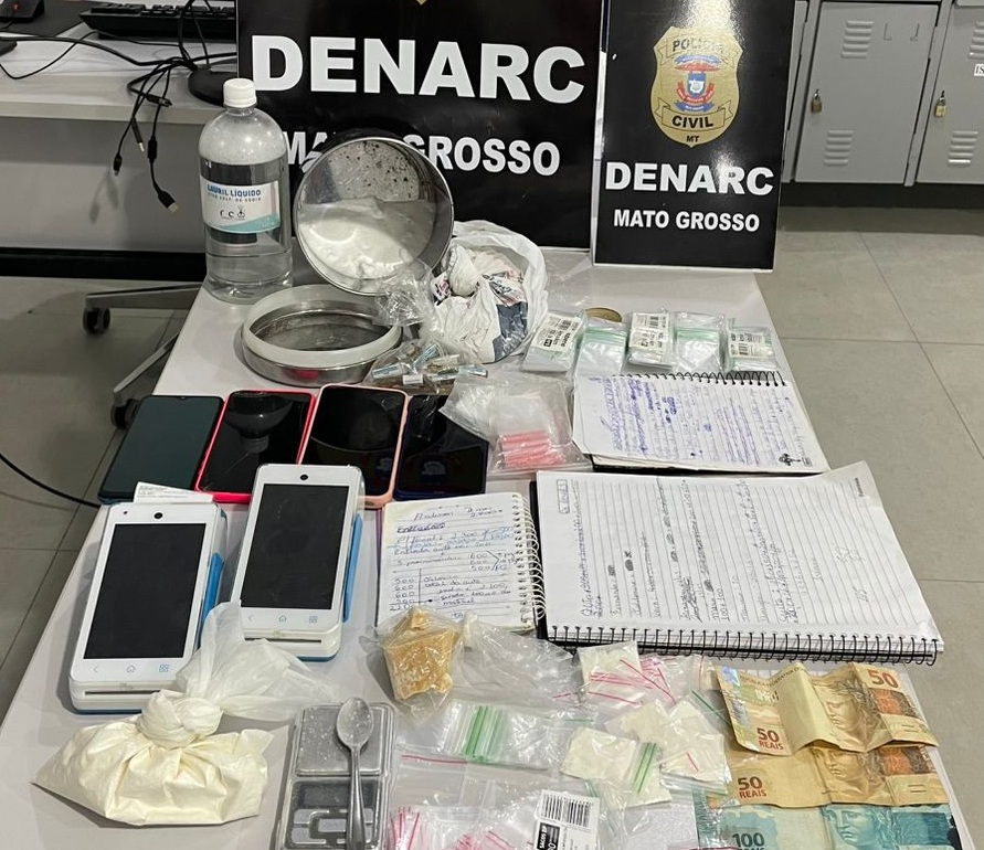 Polícia Civil prende casal que comercializava cocaína batizada em casa no centro de Cuiabá