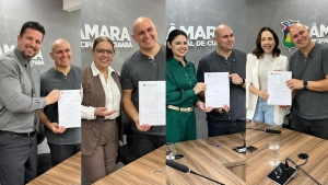 Vereadores têm 10 leis sancionadas pelo prefeito em ato na Câmara de Cuiabá