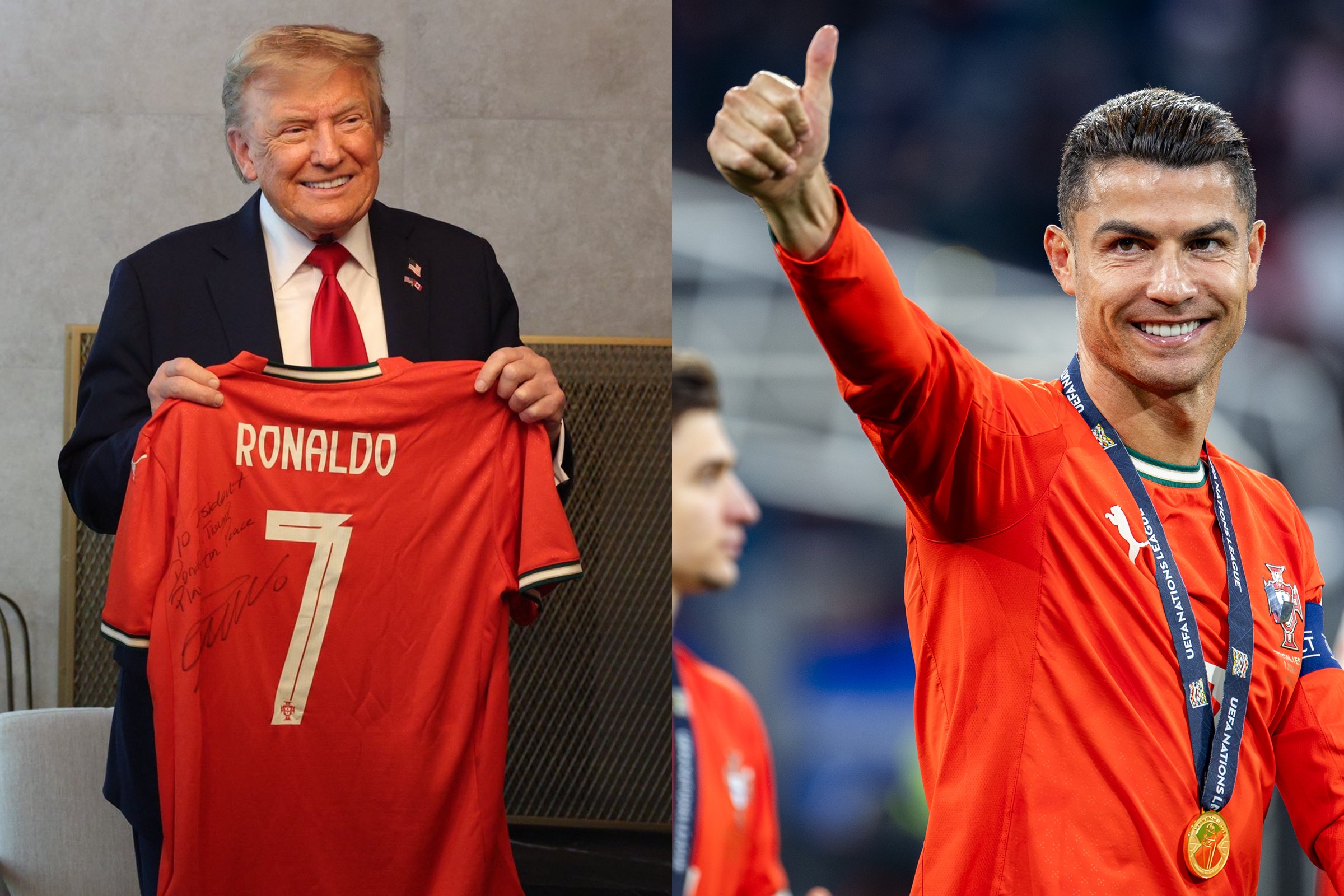 Cristiano Ronaldo presenteia Trump com camisa: “Jogando pela paz”