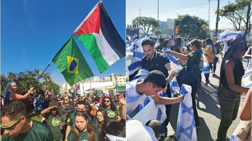 Mulher pró-Palestina vai à Marcha para Jesus em mar de bandeiras de Israel