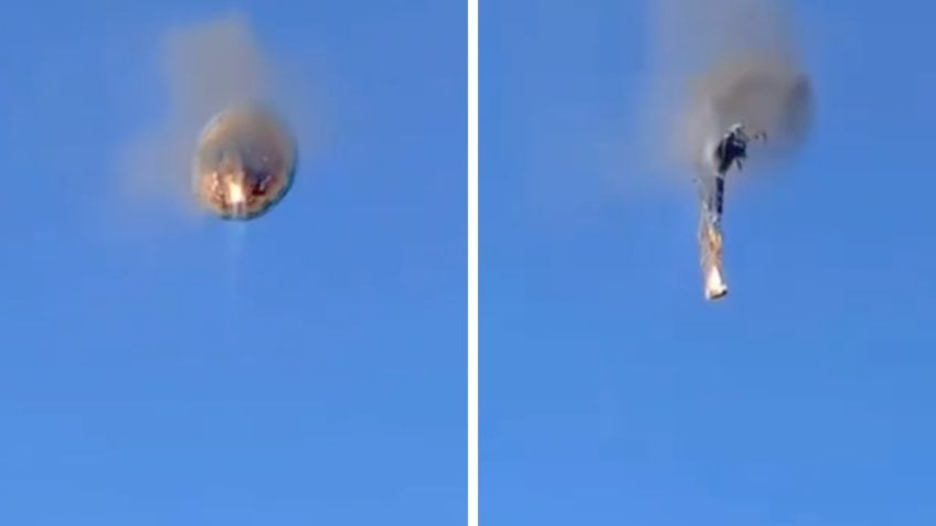 Veja o momento em que balão pega fogo e cai em SC