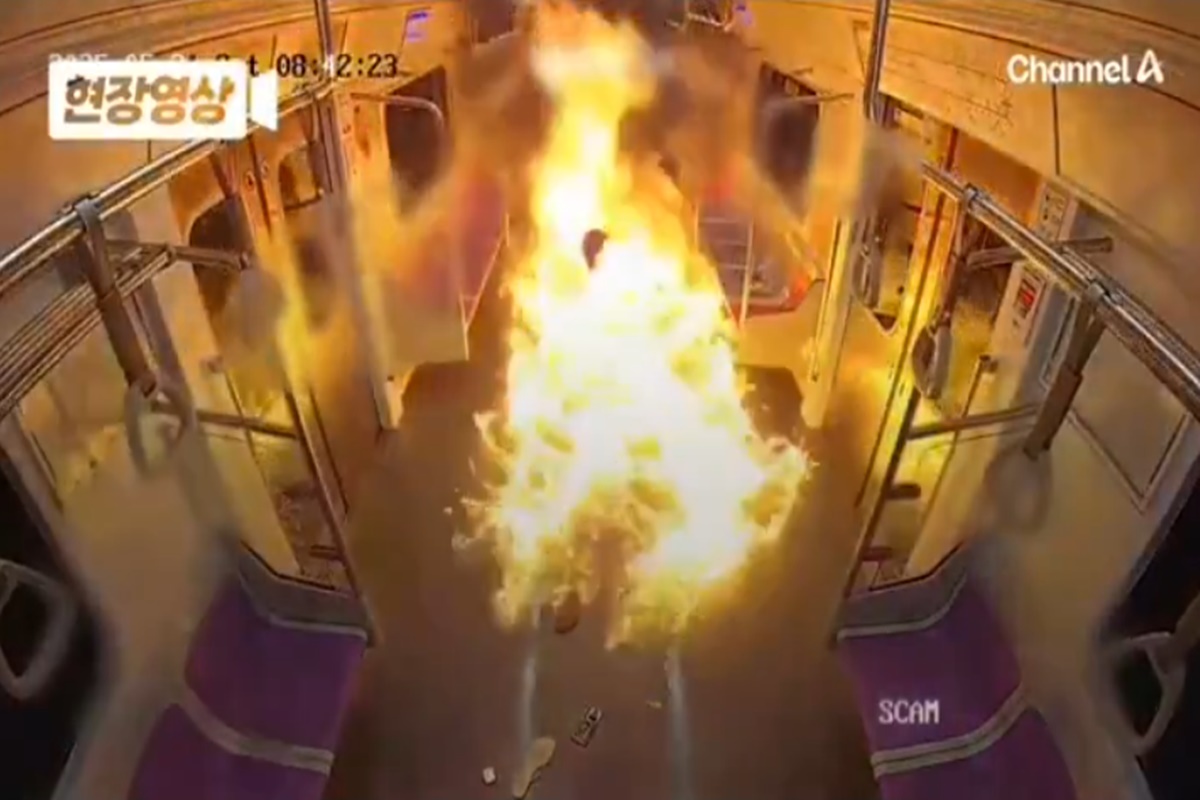 Coreia do Sul: após divórcio, homem incendeia vagão de metrô. Vídeo