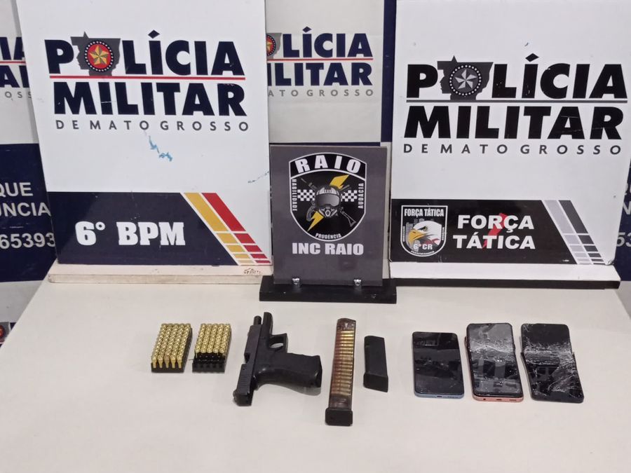 Polícia Militar apreende três adolescentes faccionados com arma de fogo e 108 munições