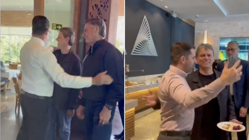 Tarcísio e Bolsonaro almoçam juntos em Brasília