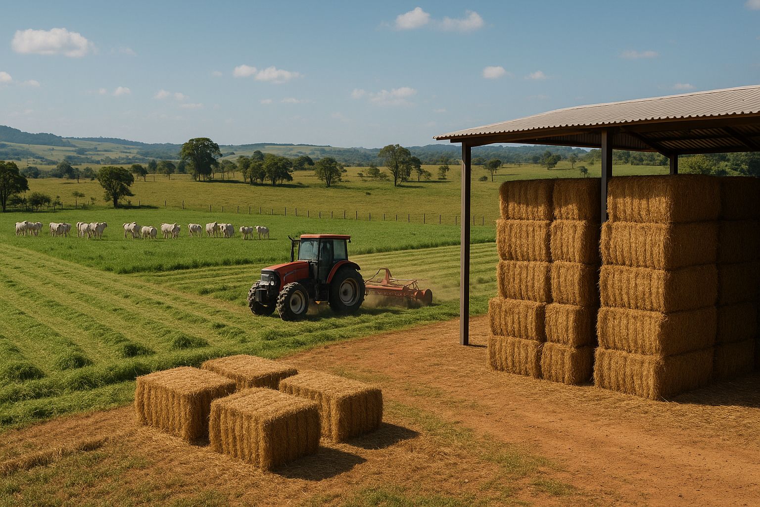 Produção de feno ganha força no campo e se torna aliada estratégica da pecuária