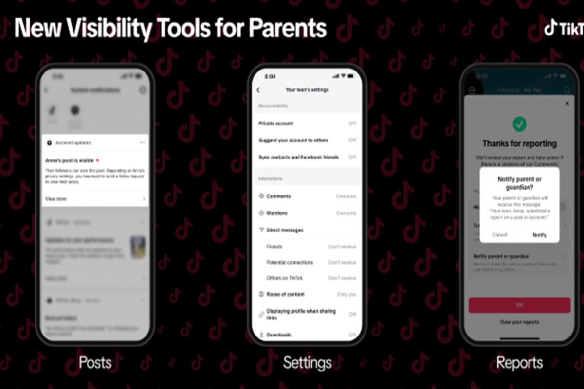 TikTok notificará pais sobre publicações de filhos adolescentes