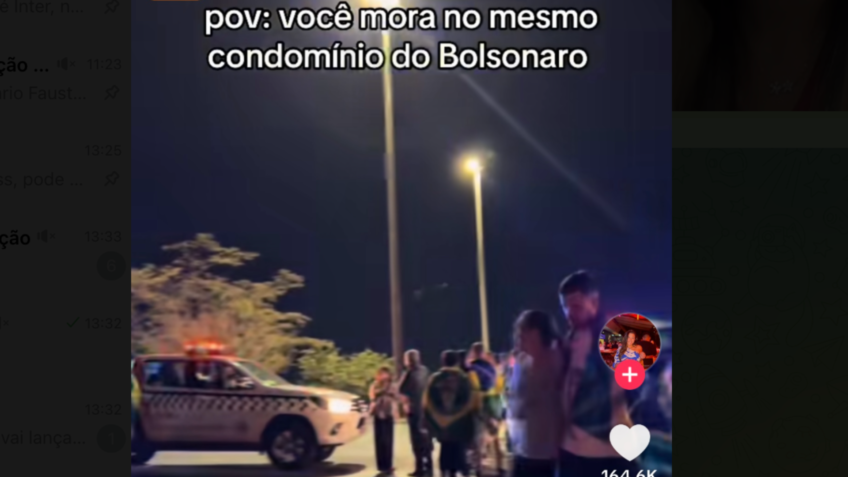 Vizinha mostra no TikTok rotina em condomínio de Bolsonaro