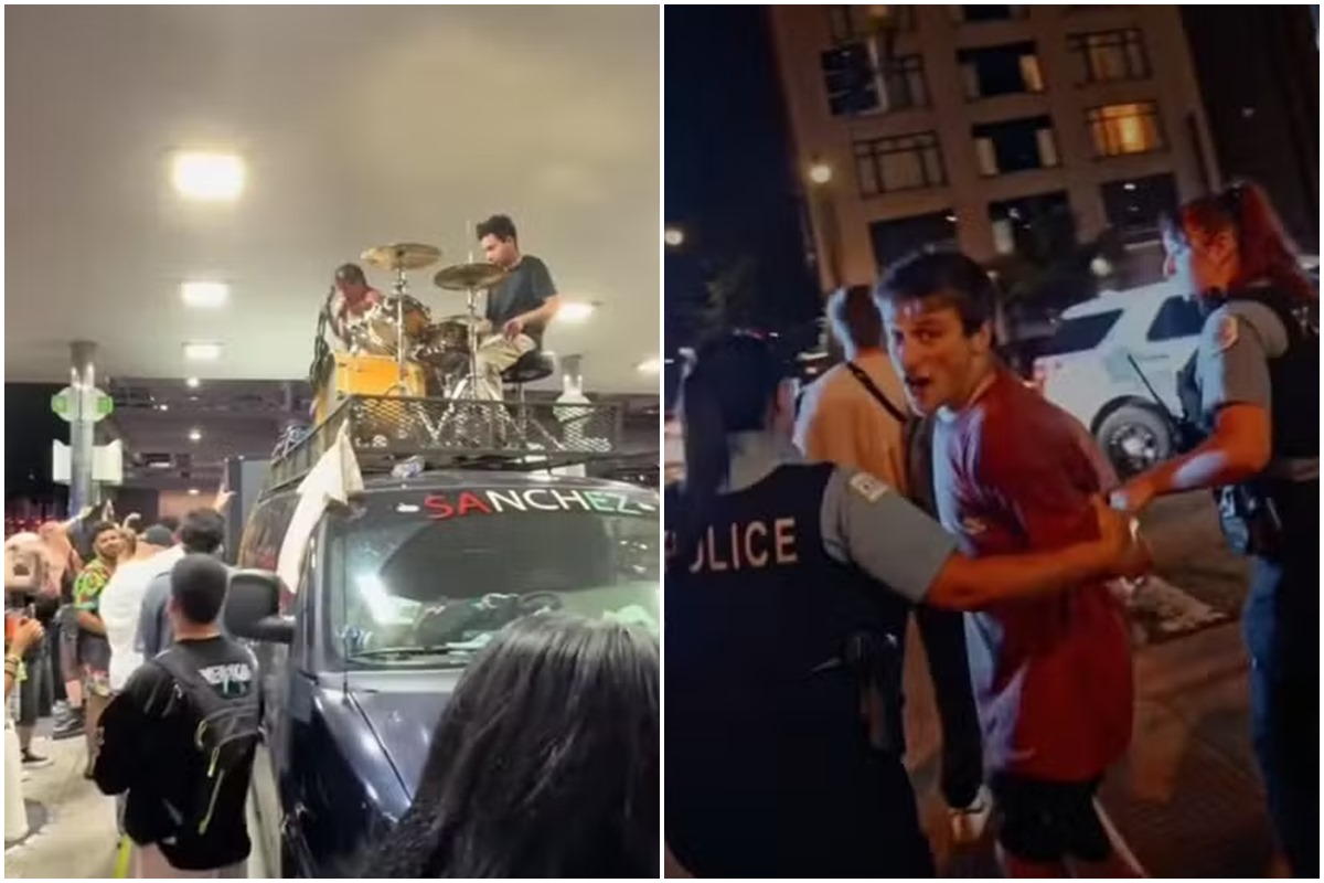 Vídeo: cantor de rock é preso após show caótico em posto de gasolina