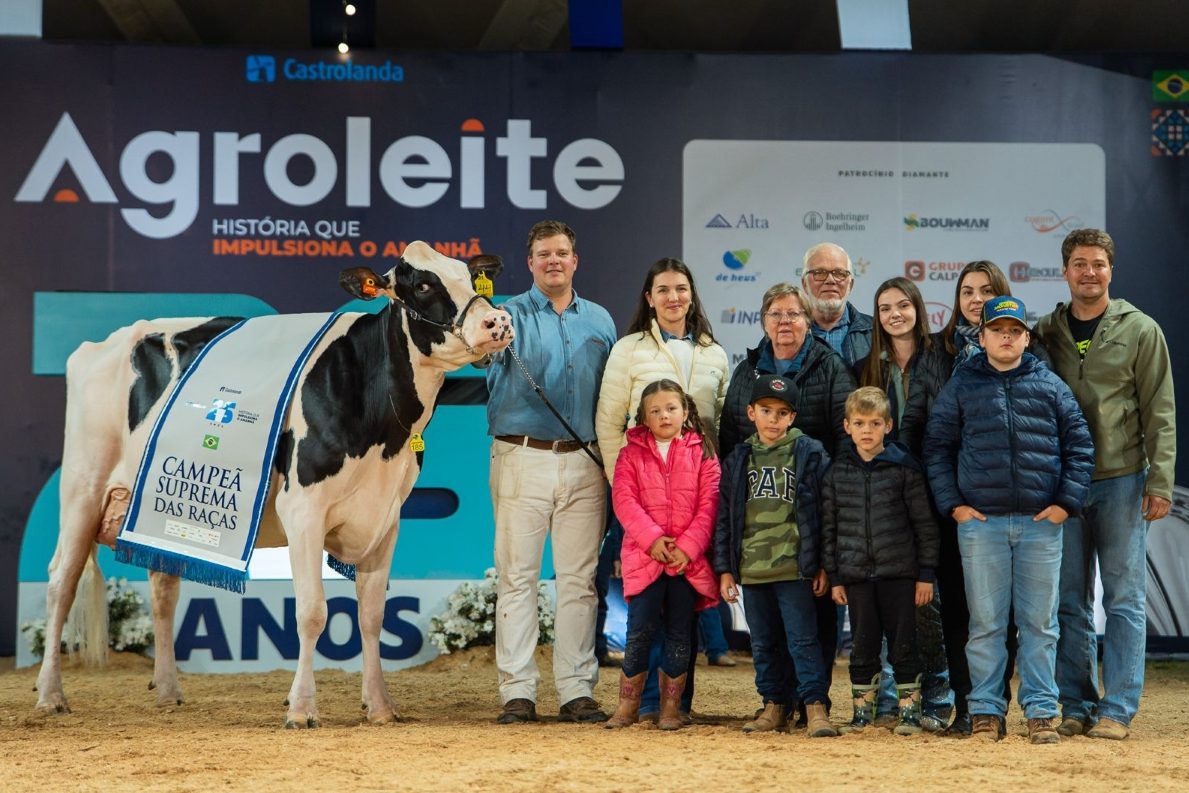 Raça Holandesa Preta e Branca é a campeã suprema das raças do Agroleite 2025