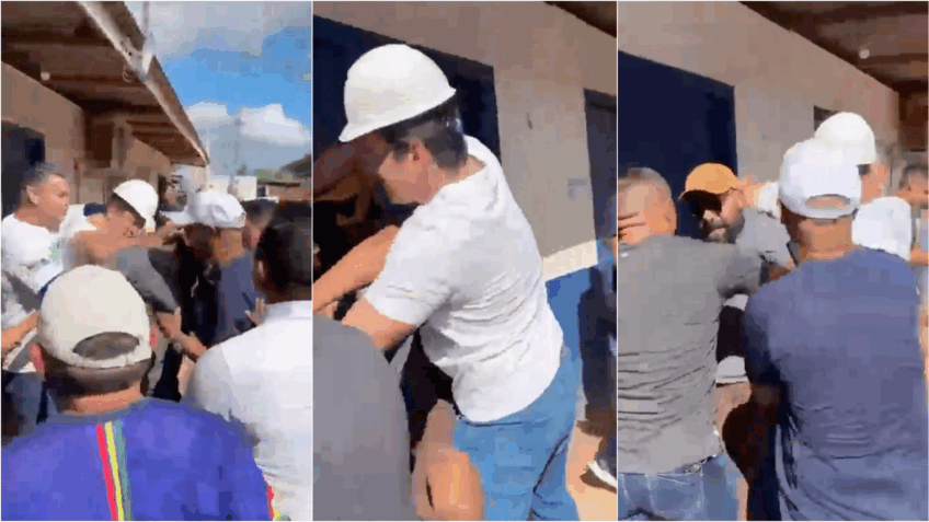 Prefeito de Macapá agride cinegrafista em obra inacabada; assista