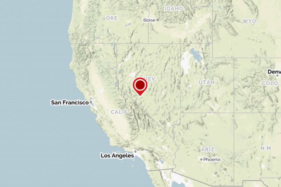 Terremoto de magnitude 5,3 atinge o estado de Nevada, nos EUA