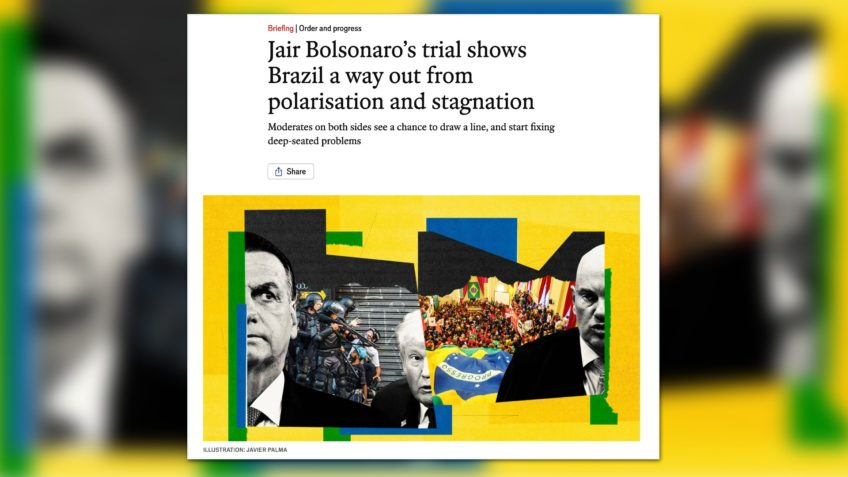 Julgamento de Bolsonaro pode marcar fim da polarização, diz "Economist"