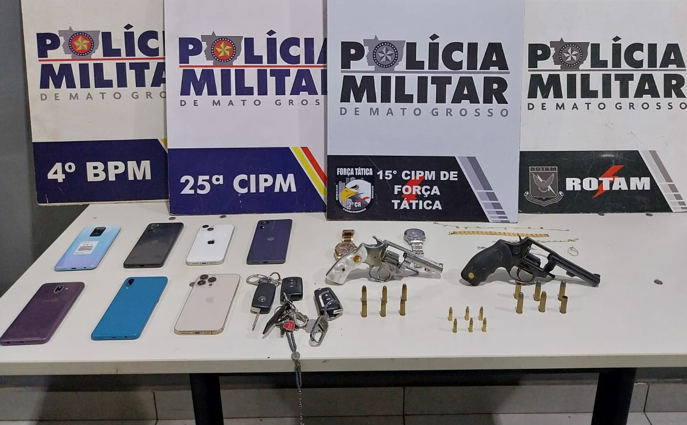 Polícia Militar prende quadrilha suspeita por roubo, recupera veículo e apreende armas de fogo