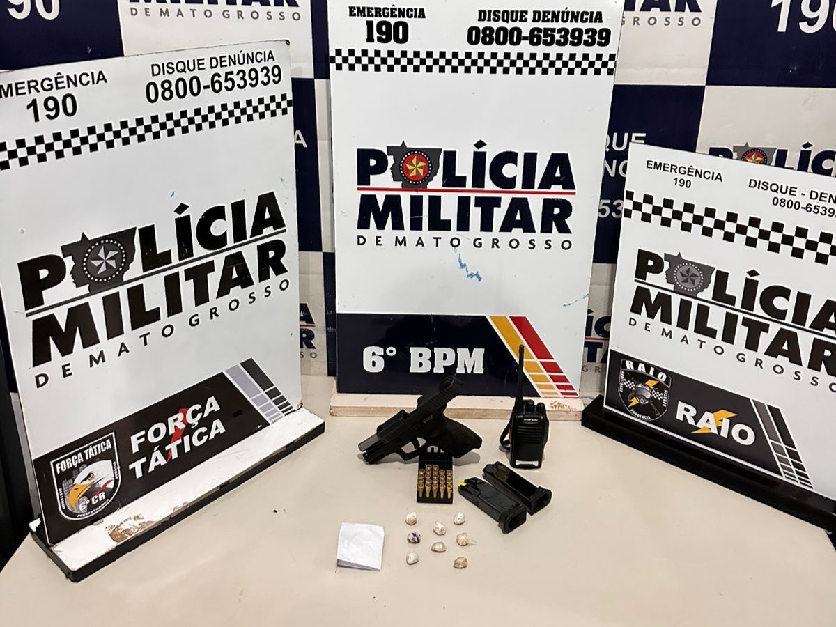Polícia Militar prende três faccionados e apreende arma de fogo em Cáceres