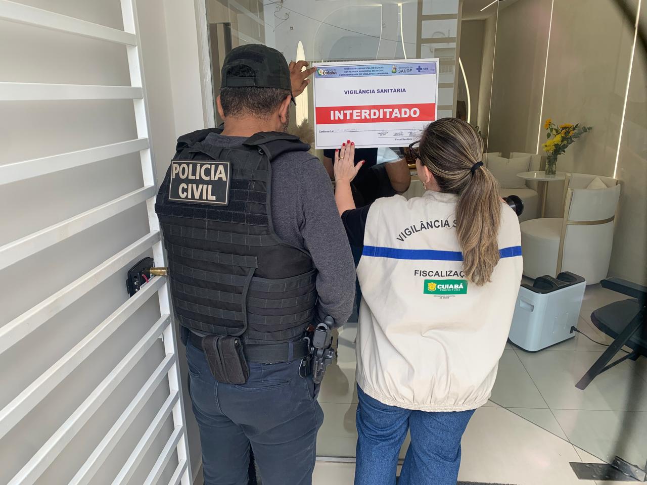 Polícia Civil e Vigilância Sanitária interditam terceira empresa em Cuiabá por atuação irregular