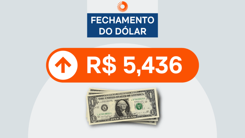 Dólar sobe para R$ 5,436 e Bolsa recua 0,12%