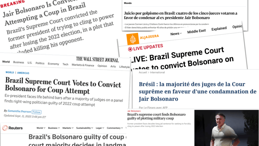 Mídia internacional destaca a condenação de Bolsonaro