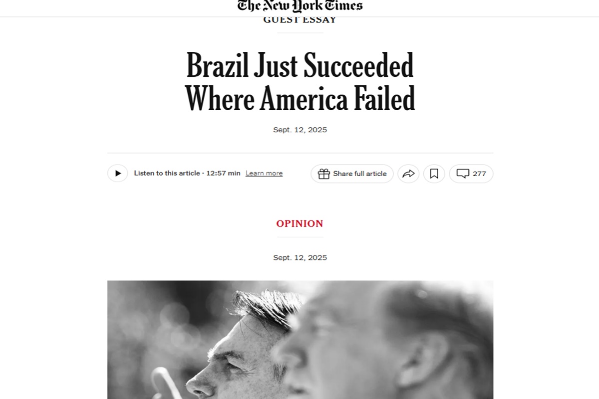 “Brasil teve sucesso onde os EUA falharam”, diz NYT sobre Bolsonaro