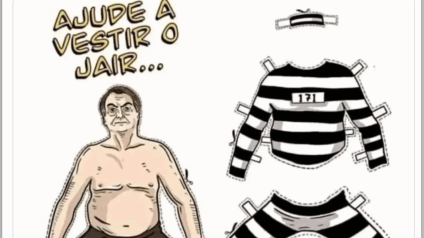 Bolsonaro atrás das grades vira meme nas redes após pena de 27 anos