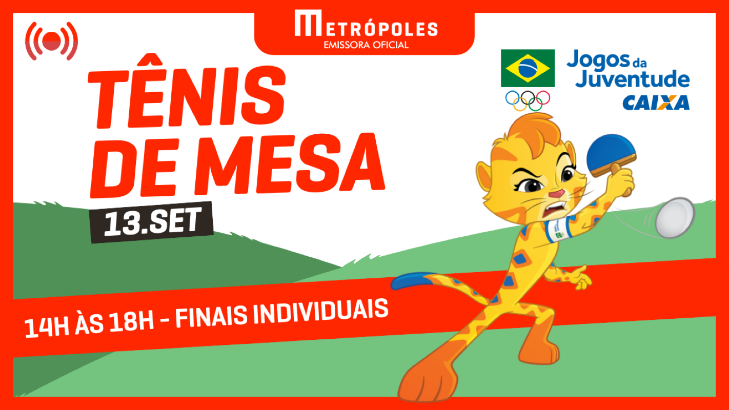 Jogos da Juventude 2025: veja o Tênis de Mesa ao vivo pelo YouTube
