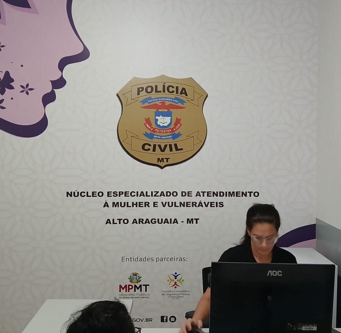Polícia Civil realiza 1º atendimento da sala da mulher recém-inaugurada em Alto Araguaia