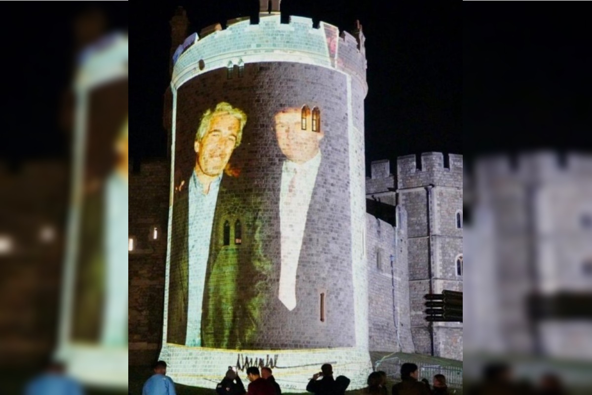Ato projeta imagens de Epstein e Trump no Castelo de Windsor. Vídeo