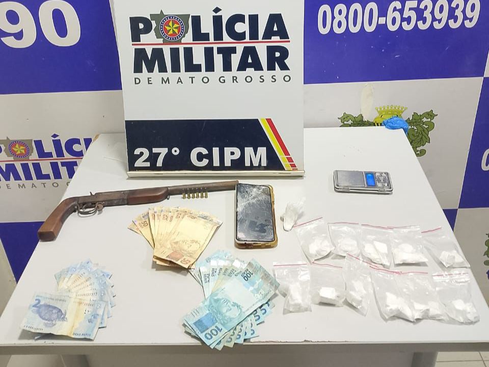 Polícia Militar prende dois homens com drogas e arma de fogo em Confresa