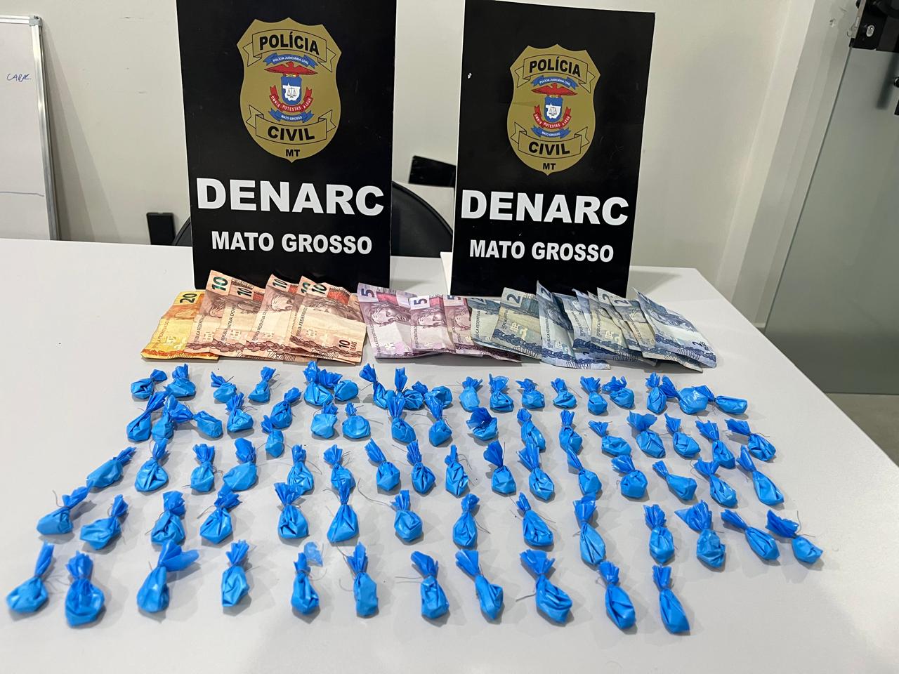 Polícia Civil prende mulher e apreende 77 porções de cocaína em Várzea Grande