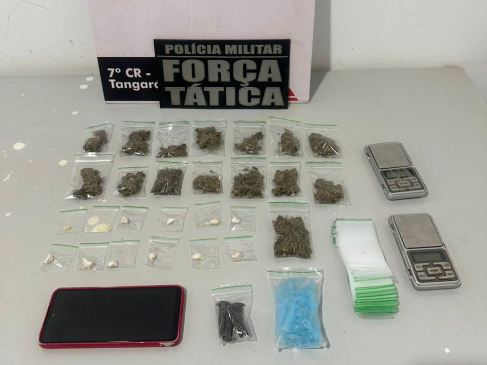 PM prende dois faccionados com drogas e cestas básicas em Tangará da Serra