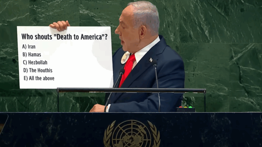 Netanyahu faz “quiz” durante discurso na Assembleia Geral da ONU 