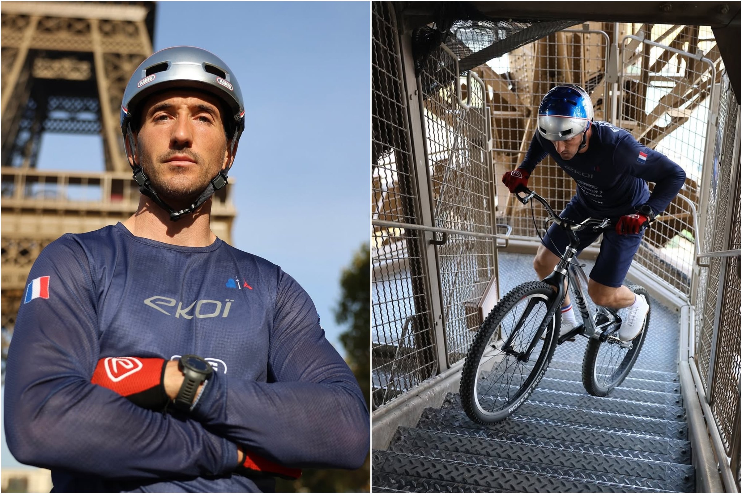 Francês bate recorde ao subir 686 degraus da Torre Eiffel de bicicleta