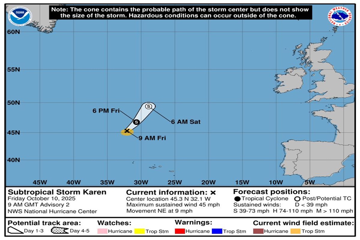 Tempestade extratropical Karen deixa milhões em alerta nos EUA