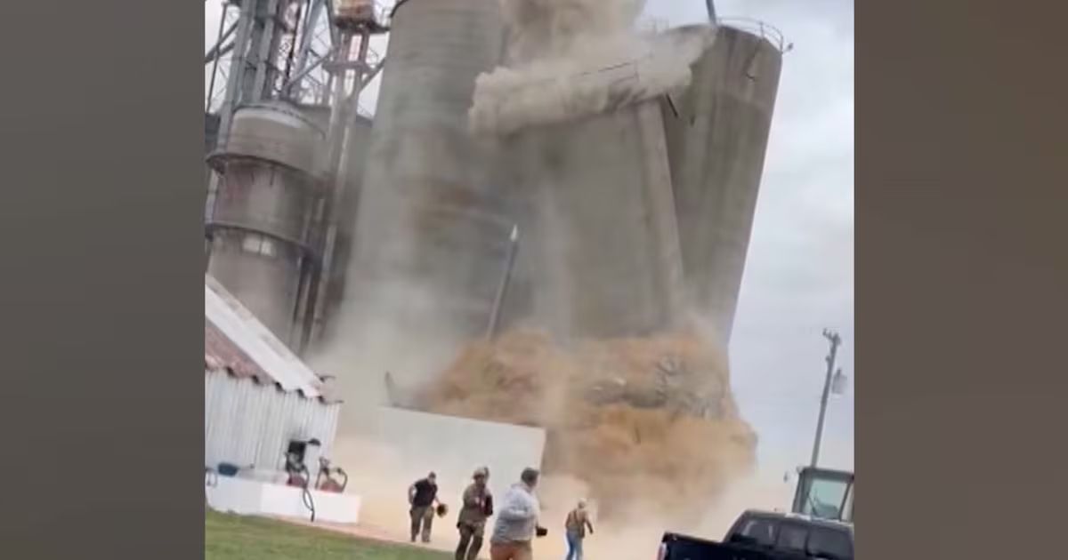 Vídeo: Silo de grãos desaba nos Estados Unidos, causa “explosões” e gera correria