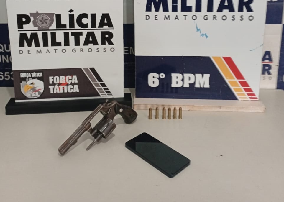 Polícia Militar prende faccionados com arma de fogo e munições em Cáceres