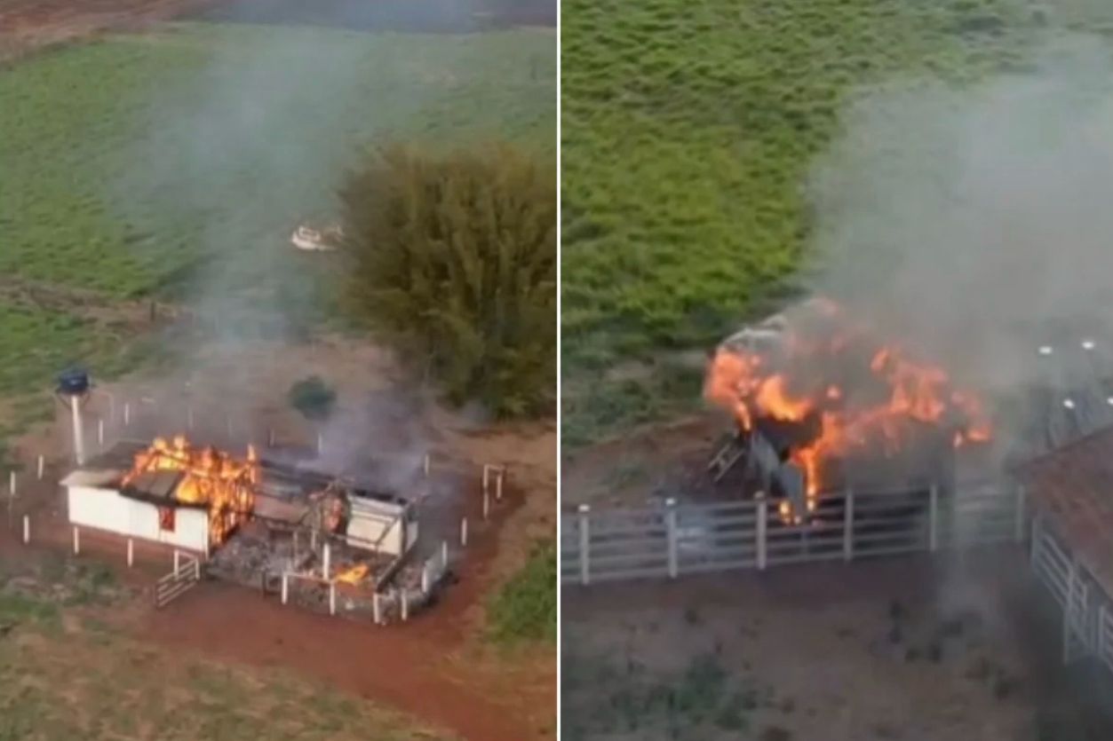Vídeo: Grupo indígena incendeia tratores e casa durante ocupação de fazenda em MS