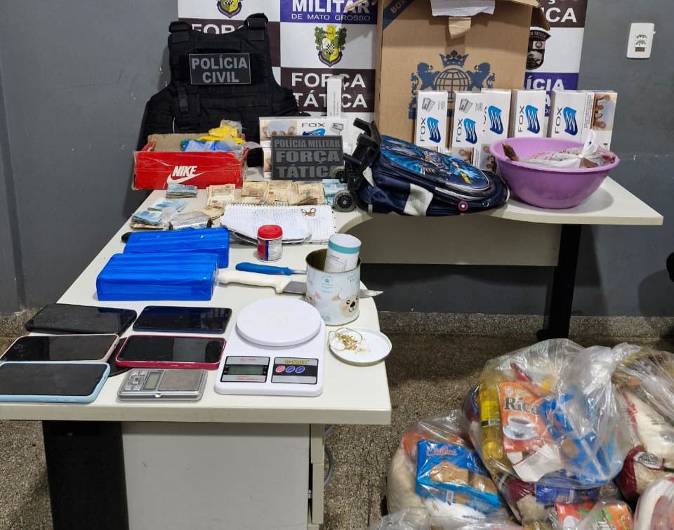 Força Tática prende casal por tráfico de drogas e apreende cestas básicas e animal silvestre abatido