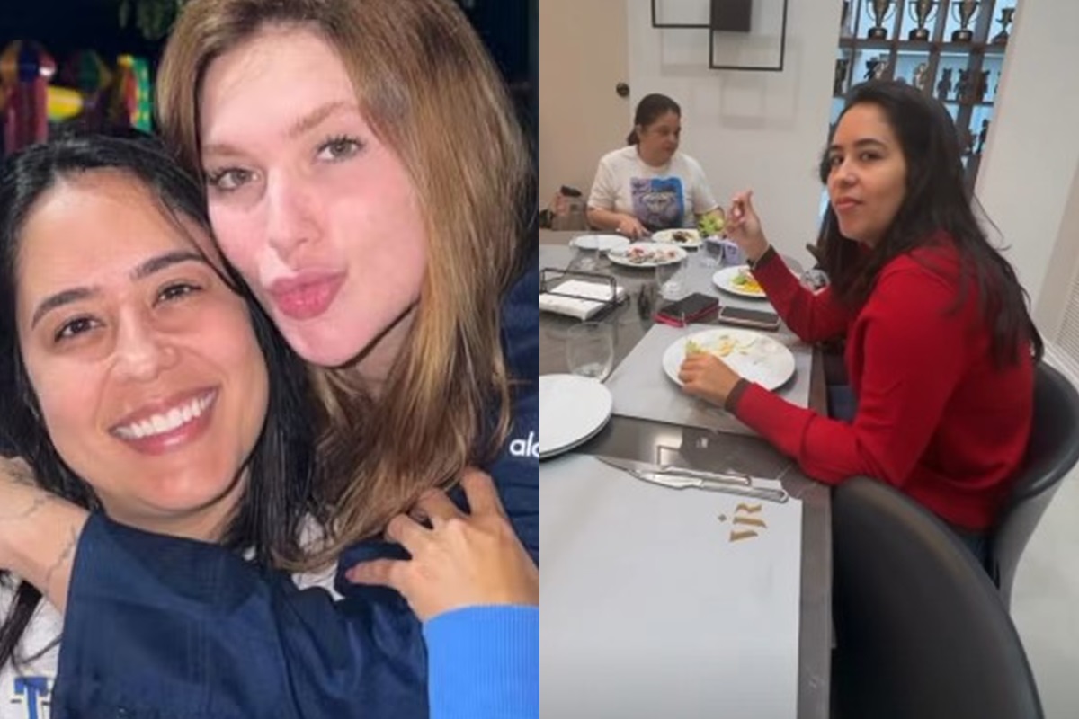 Virginia posa com irmã de Zé Felipe na mansão de Vini Jr. e web reage