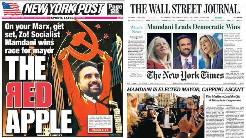 Vitória de Mamdani é destaque nos principais jornais dos EUA