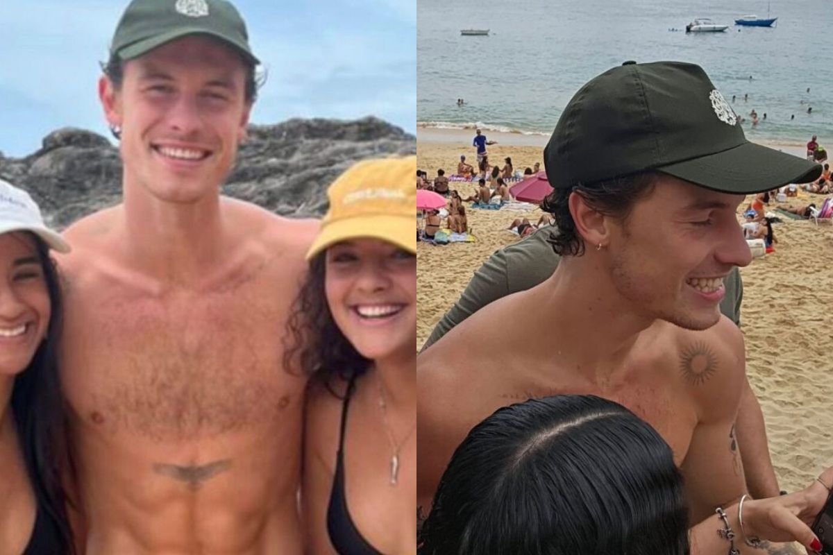 Shawn Mendes curte praia em Salvador e tira foto com fãs