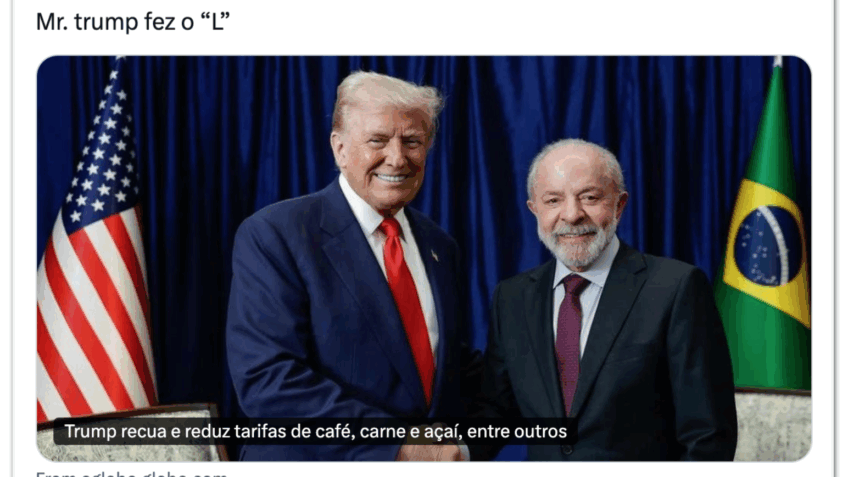 Trump fez o “L”: governistas comemoram redução de tarifas dos EUA