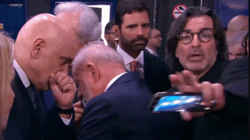 Fotógrafo de Lula impede "SBT" de gravar conversa do presidente com Moraes