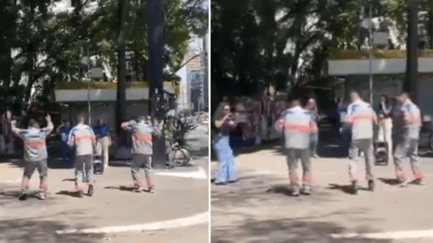 Com SP sem luz, terceirizados da Enel fazem dancinha na Paulista