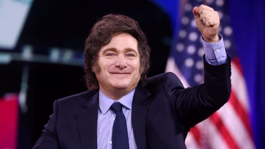 Milei posta mapa que retrata Brasil como favela