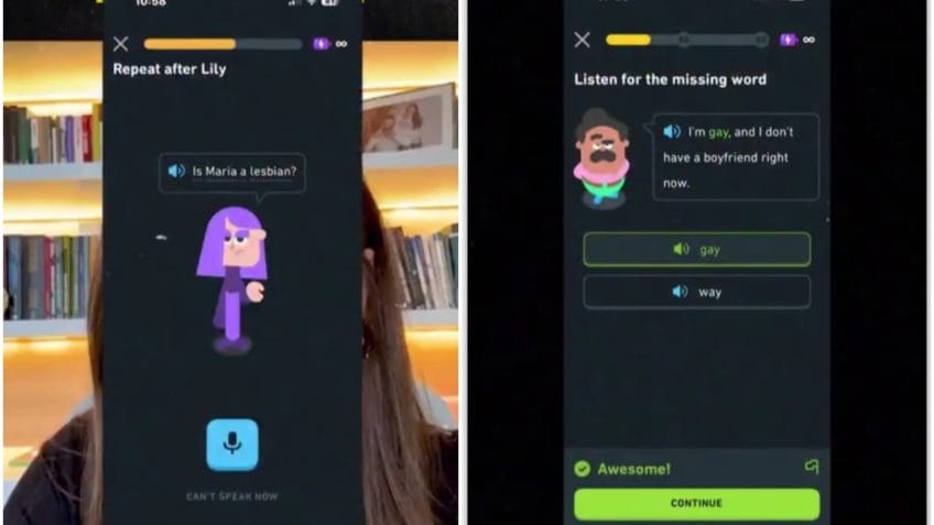 Deputada do PL critica Duolingo por exercícios com frases LGBT