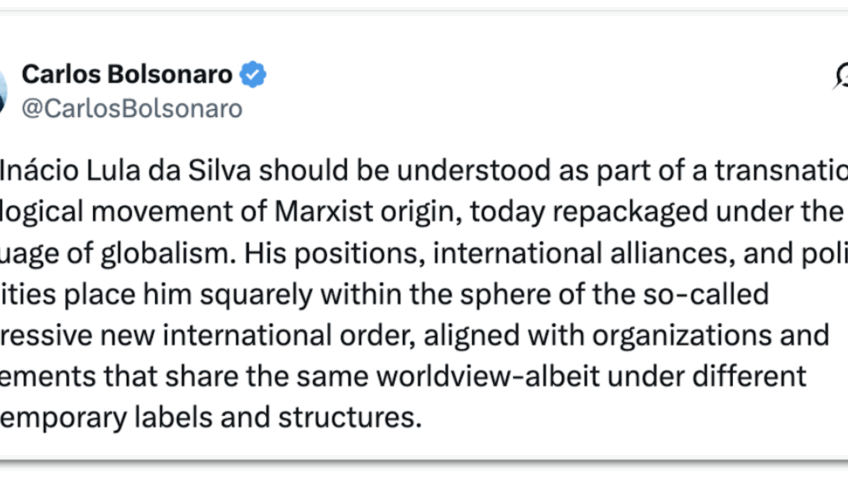 Carlos Bolsonaro critica Lula por rejeitar valores “judaico-cristãos”