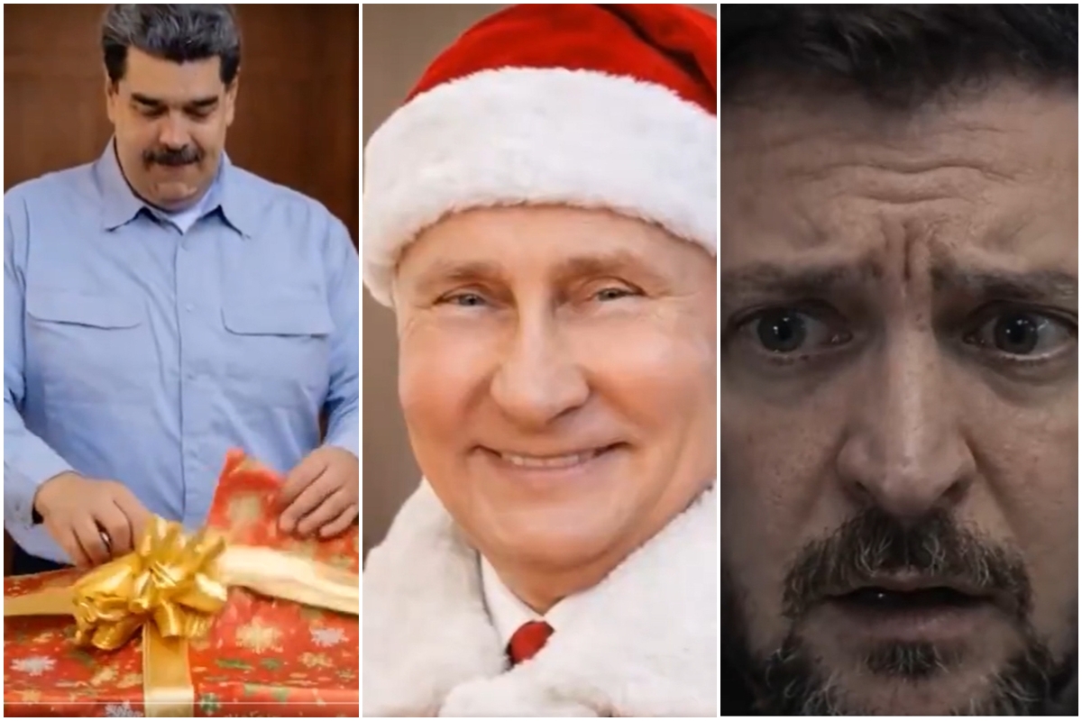 Embaixada cria “Putin Noel” que dá presentes inusitados a presidentes