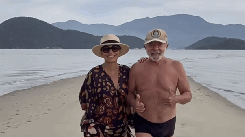 Janja mostra Lula de sunga em vídeo das férias em Marambaia