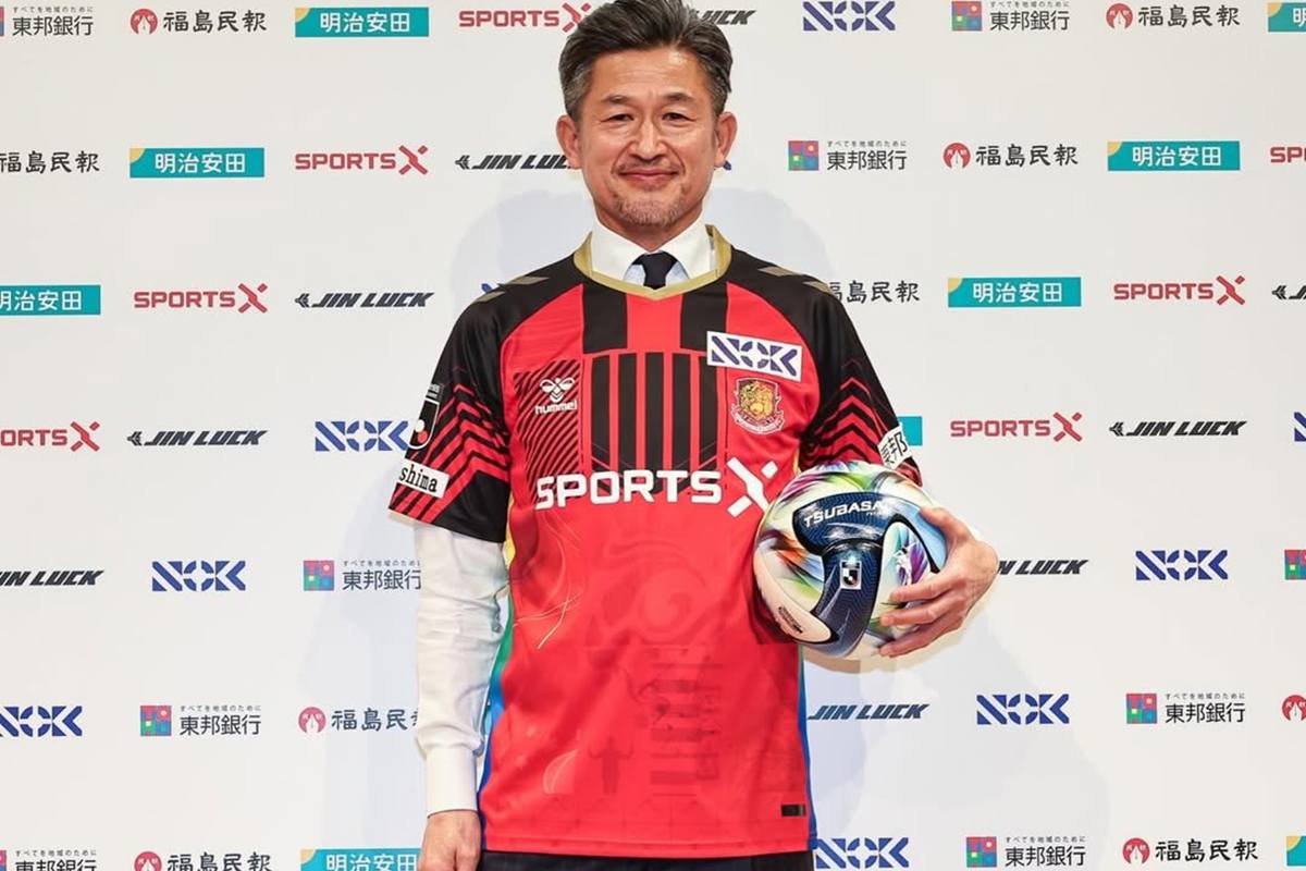 Aos 58 anos, Miura se apresenta ao Fukushima United, da 3ª divisão